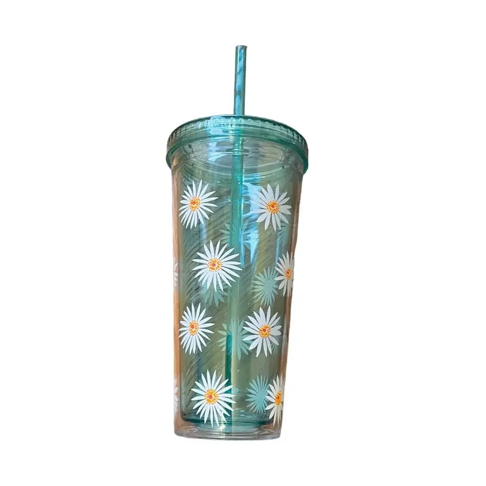 NWT Plastic Tumbler with Daisies